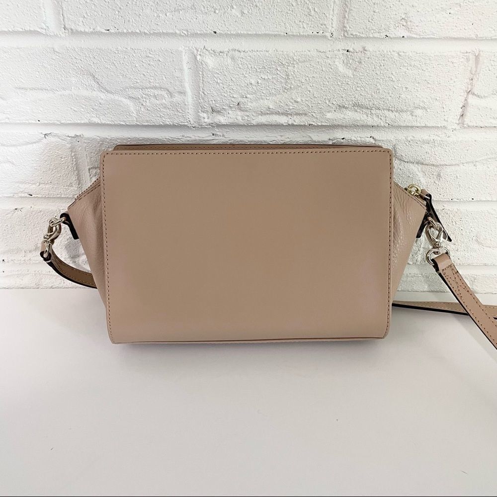 NWOT Kate Spade Adelia Beige Satchel Cowhide Crossbody - Picture 9 of 10